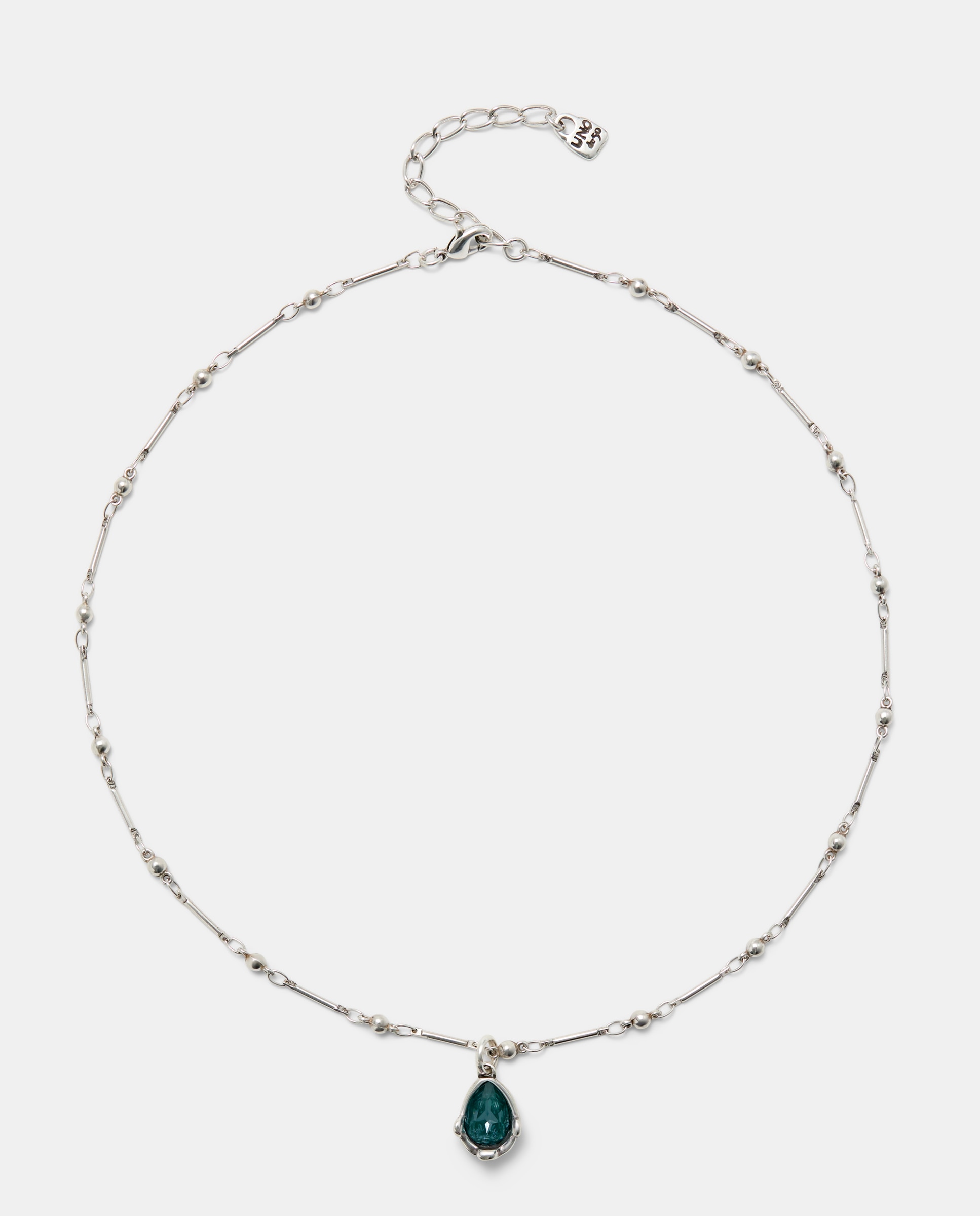 Imagen 1 de Cadena con colgante bañado con un cristal facetado Verde