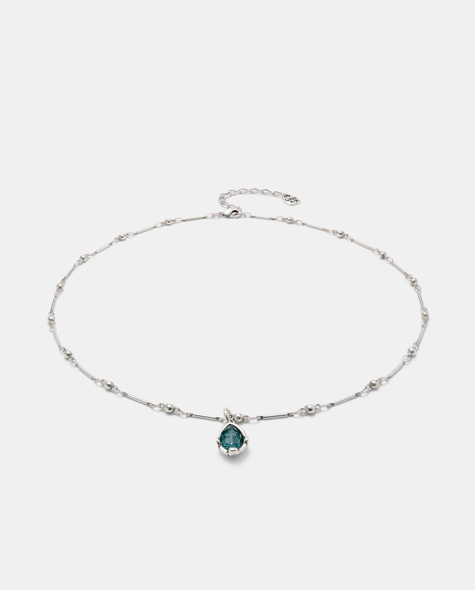 Imagen 2 de Cadena con colgante bañado con un cristal facetado - UNO de 50 - Verde Verde