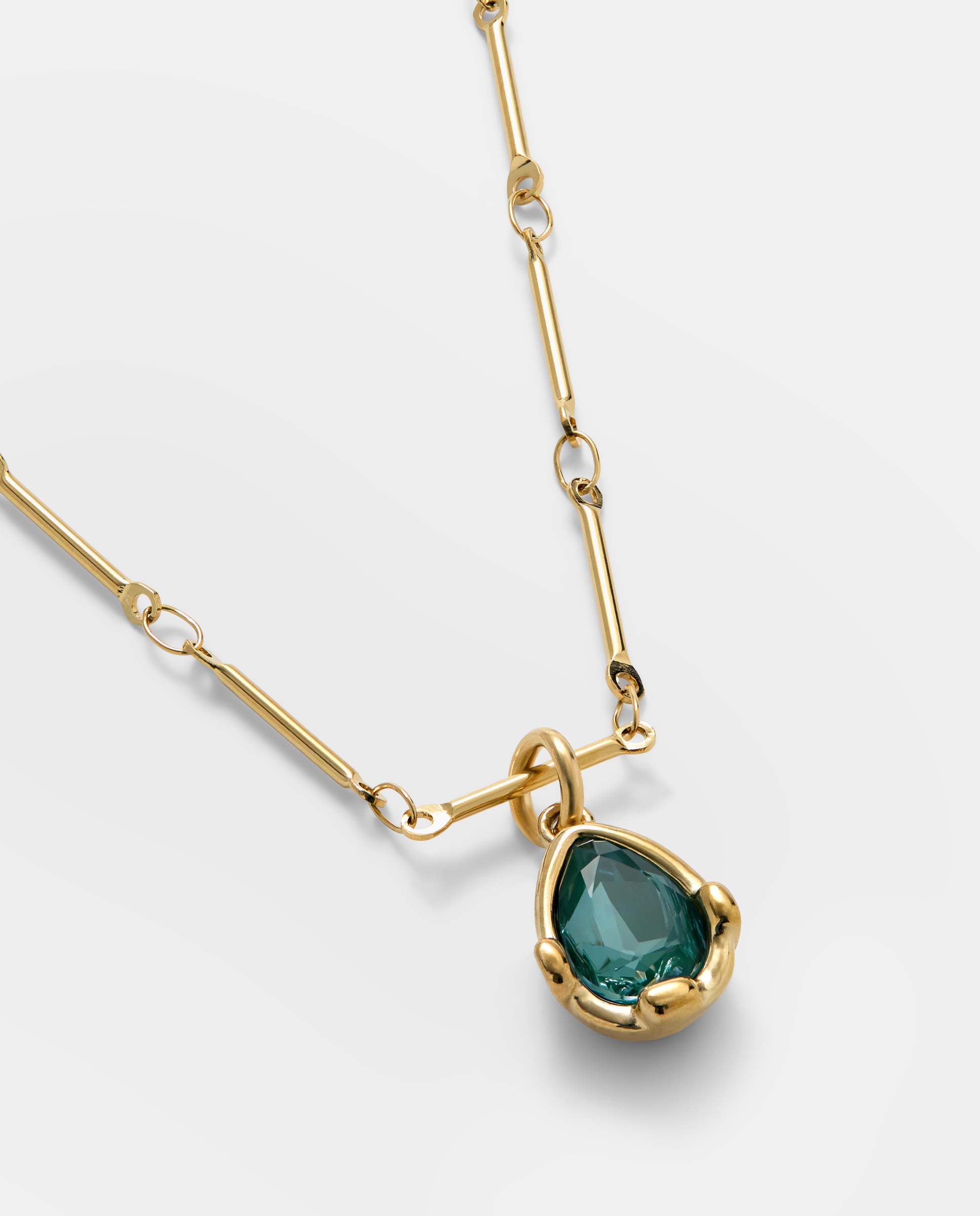 Imagen 3 de Cadena con colgante bañada con un cristal facetado - UNO de 50 - Verde Verde