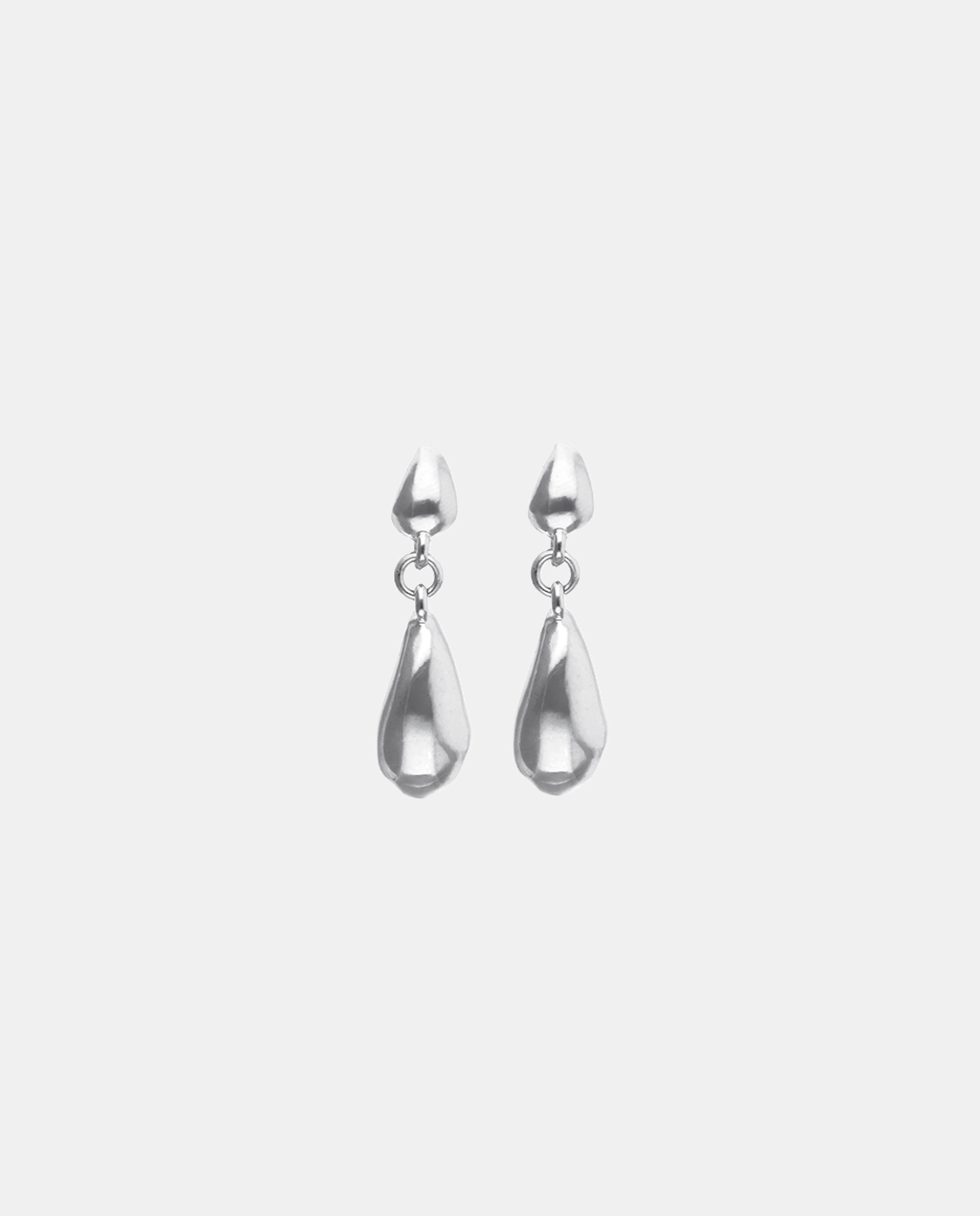 Pendientes largos bañados en plata con forma de gotas - UNO de 50 - Plata Plata-1