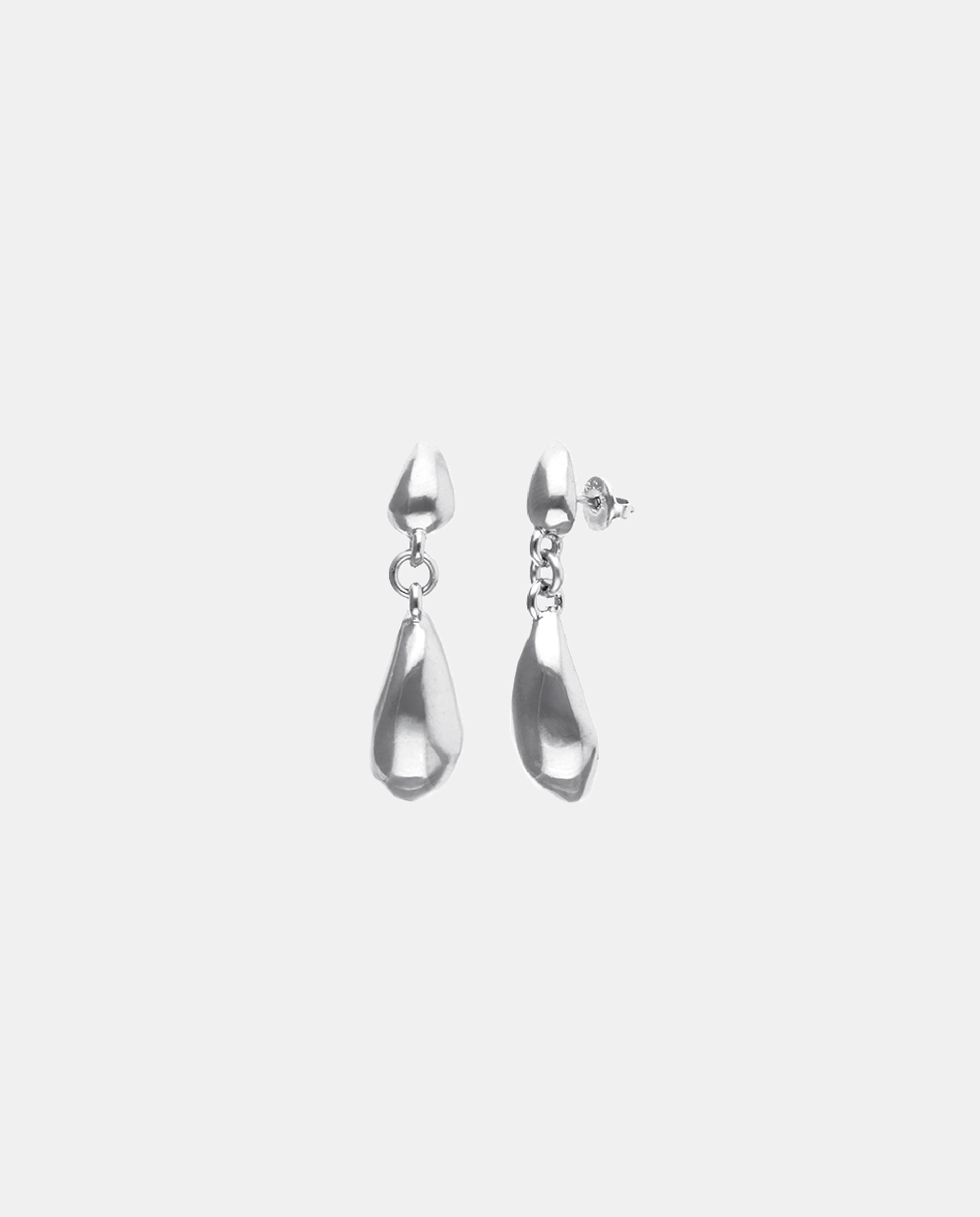 Pendientes largos bañados en plata con forma de gotas - UNO de 50 - Plata Plata-2