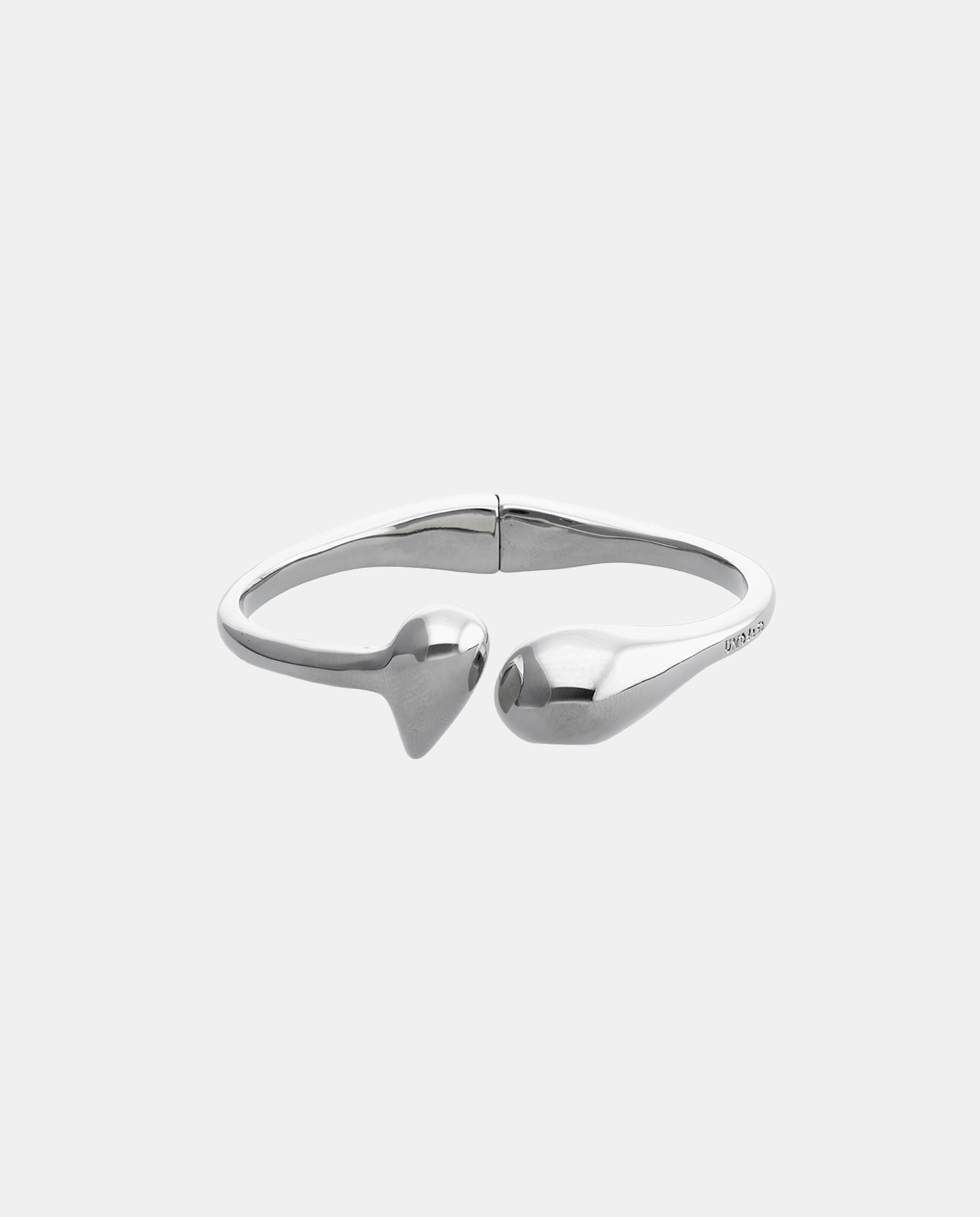 Imagen 0 de Pulsera rígida bañada en plata con una gota en cada extremo Plata