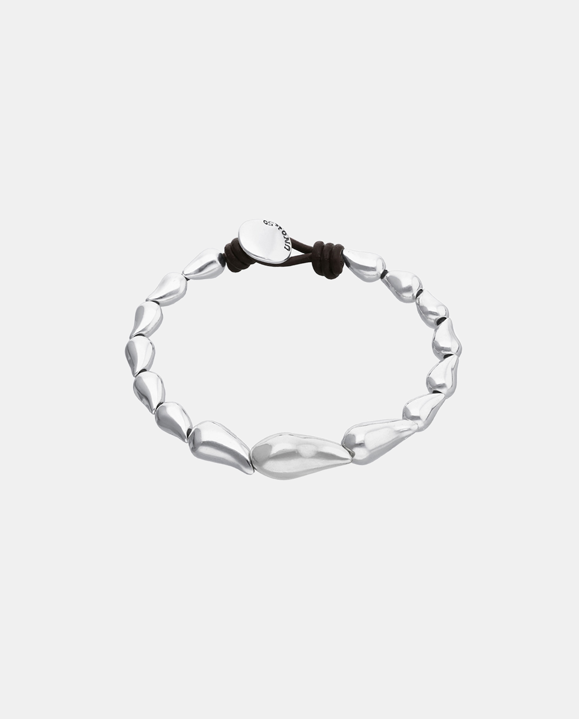 Imagen 0 de Pulsera con eslabones bañada en plata con forma de gotas Plata