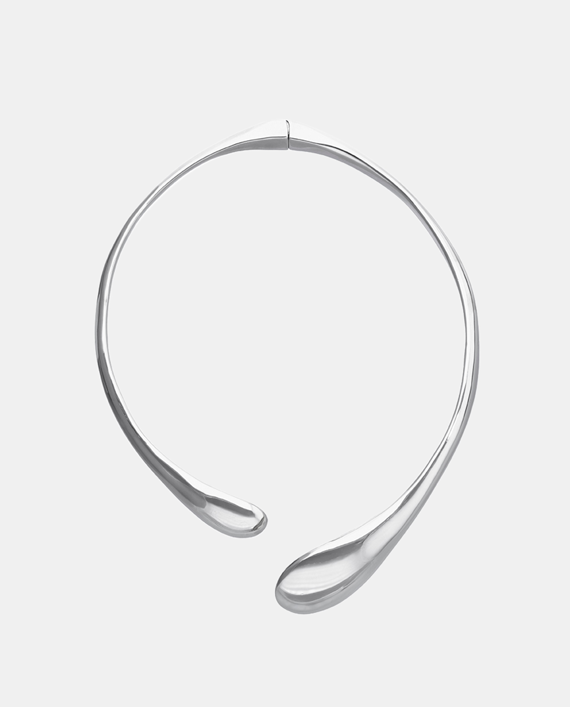 Imagen 0 de Collar rígido bañado en plata con dos gotas en los extremos Plata