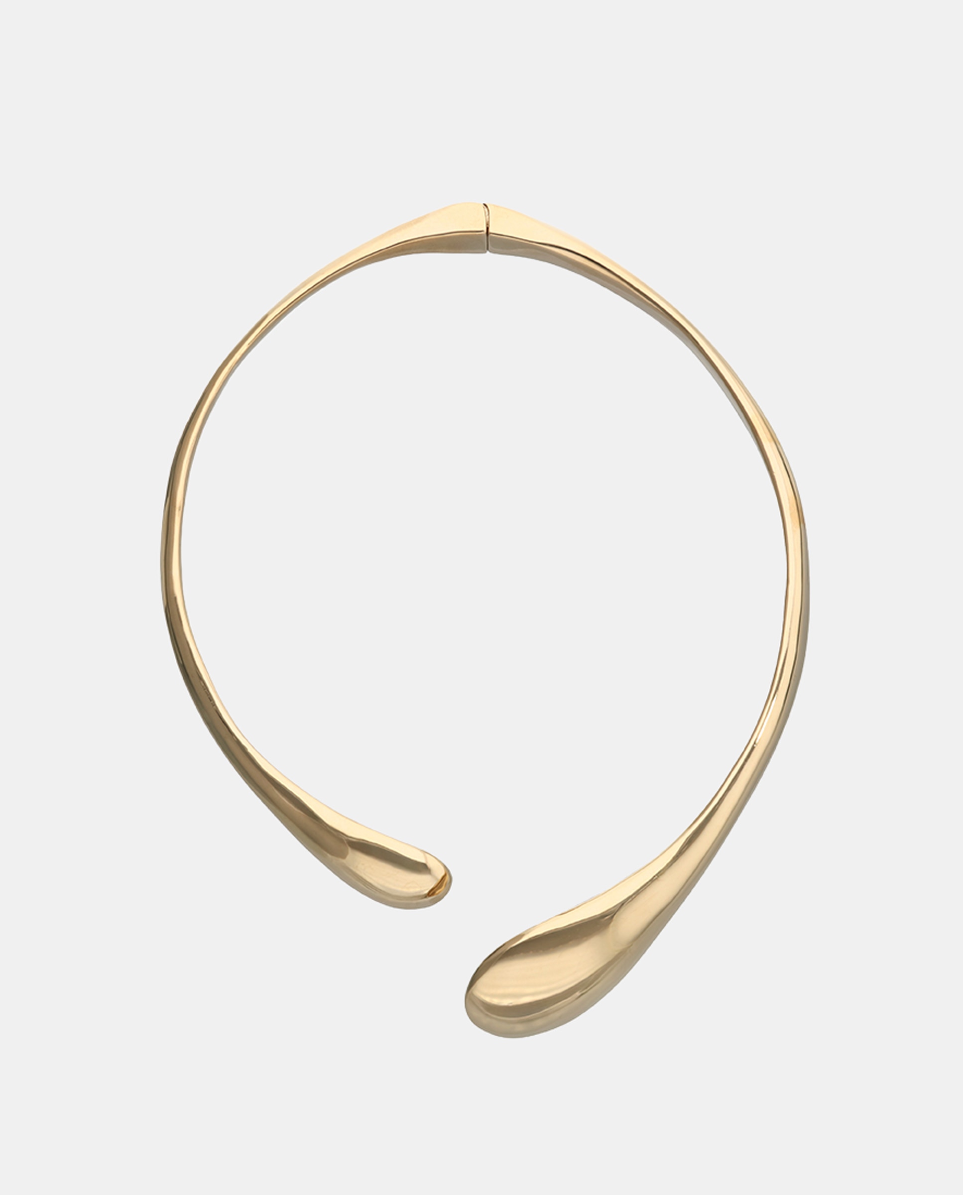 Collar rígido bañado en 18k con dos gotas en los extremos - UNO de 50 - Oro Oro-1
