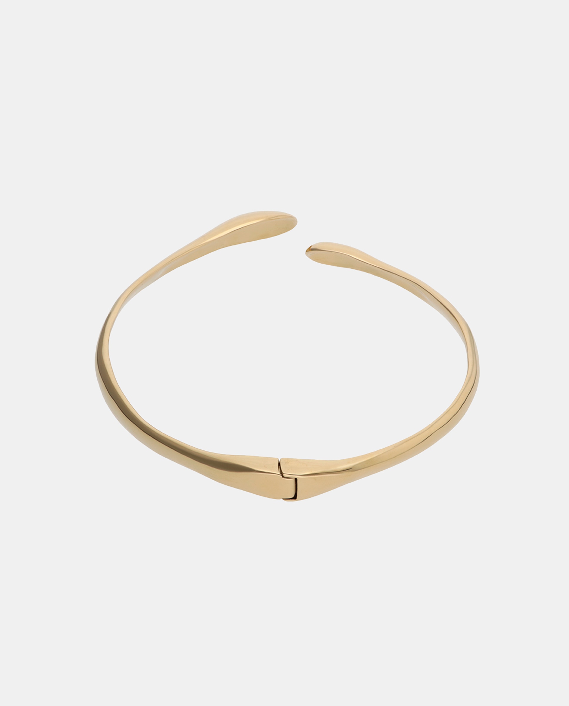 Collar rígido bañado en 18k con dos gotas en los extremos - UNO de 50 - Oro Oro-2