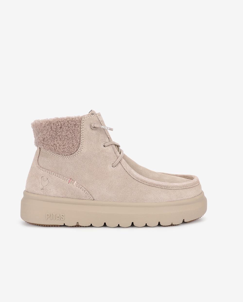 Bota wallabi de piel antideslizante con easy on - Walk In Pitas - Beige Beige-1