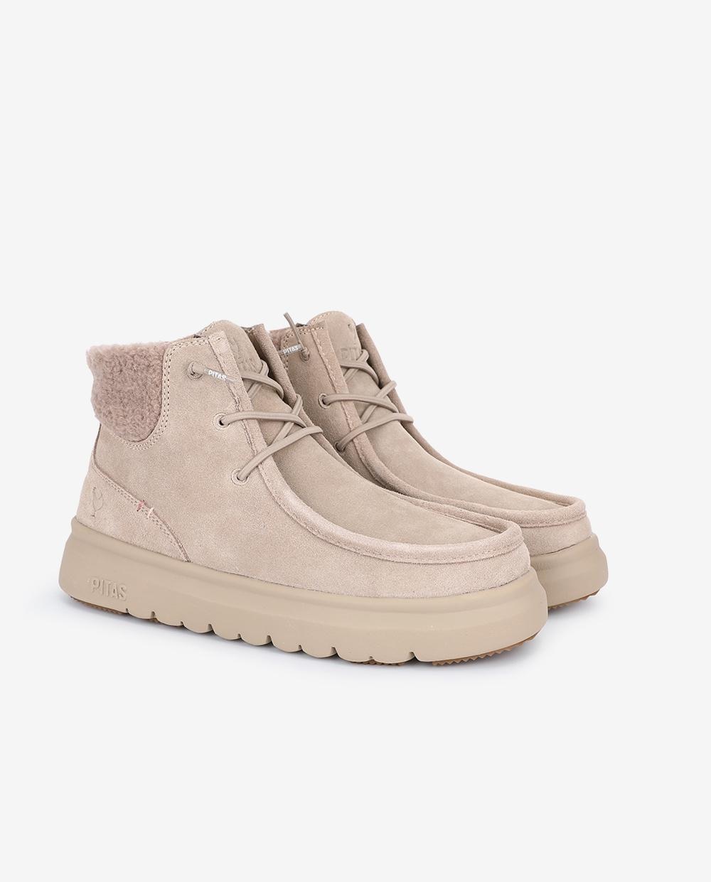 Bota wallabi de piel antideslizante con easy on - Walk In Pitas - Beige Beige-3