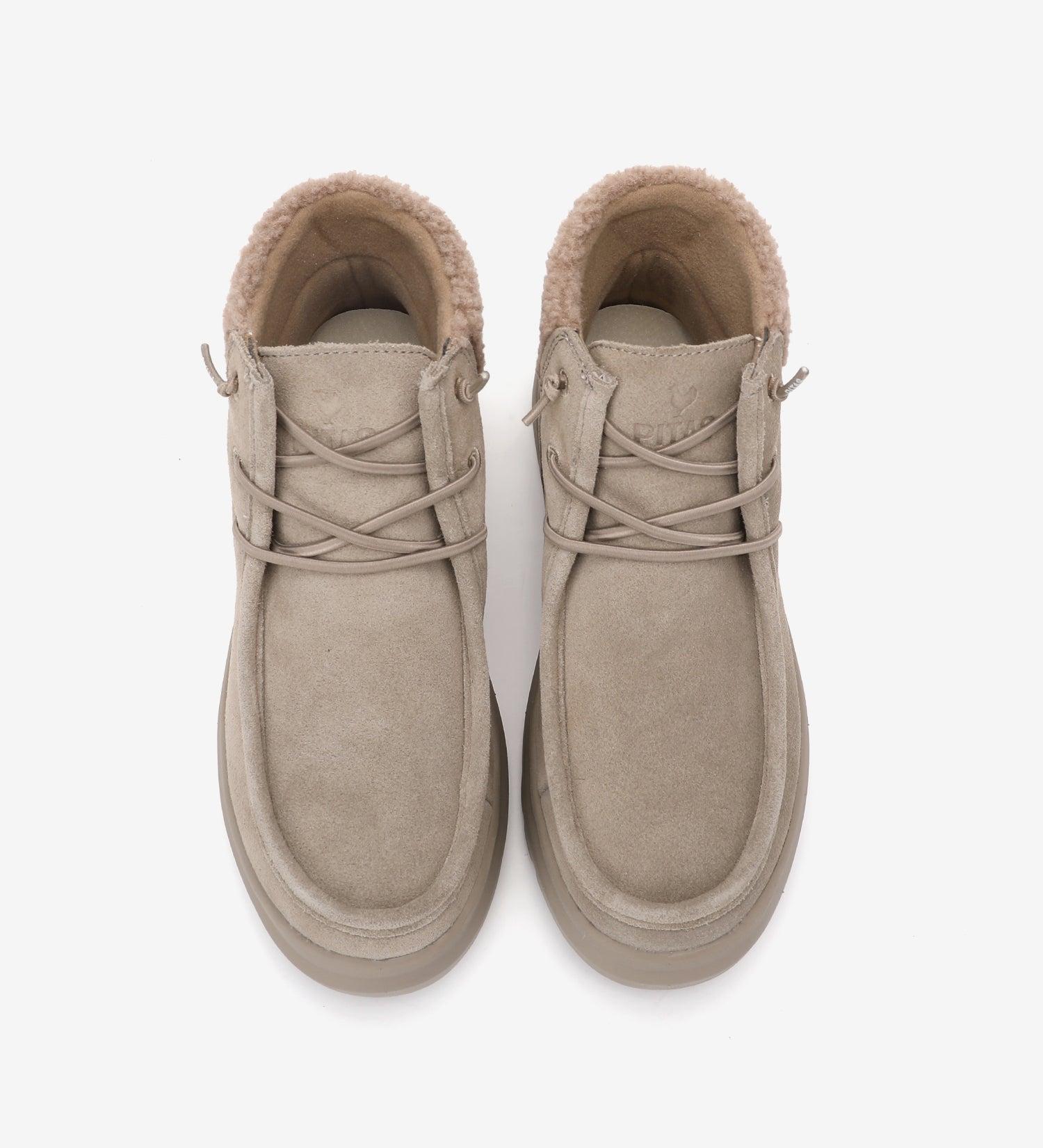Bota wallabi de piel antideslizante con easy on - Walk In Pitas - Beige Beige-4