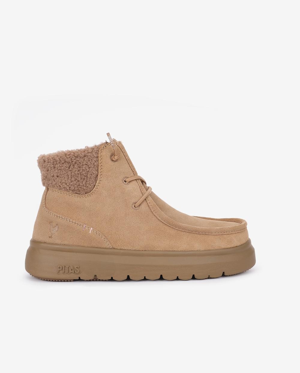 Bota wallabi de piel antideslizante con easy on - Walk In Pitas - Camel Camel-1