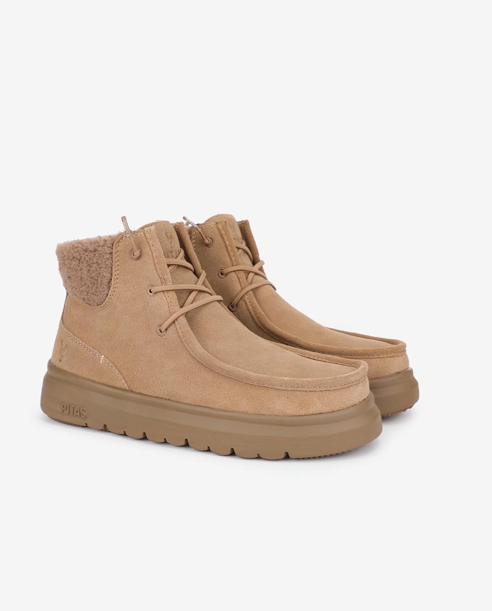 Bota wallabi de piel antideslizante con easy on - Walk In Pitas - Camel Camel-3