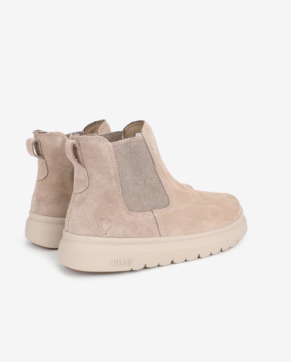 Bota wallabi de piel hidrofuga con pelo en su interior - Walk In Pitas - Gris claro Gris claro-2
