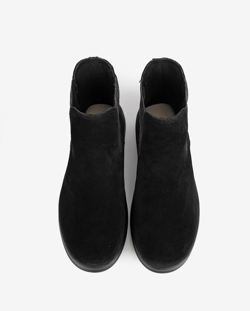 Bota wallabi de piel hidrofuga con pelo en su interior - Walk In Pitas - Negro Negro-4