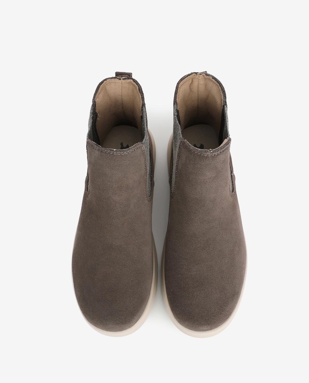 Bota wallabi de piel hidrofuga con pelo en su interior - Walk In Pitas - Gris plomo Gris plomo-4