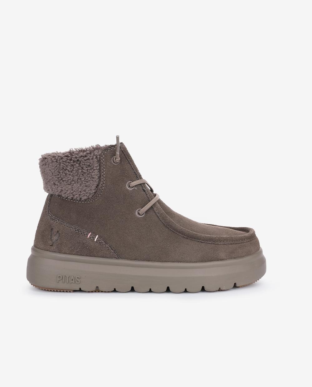 Bota wallabi de piel antideslizante con easy on - Walk In Pitas - Gris claro Gris claro-1
