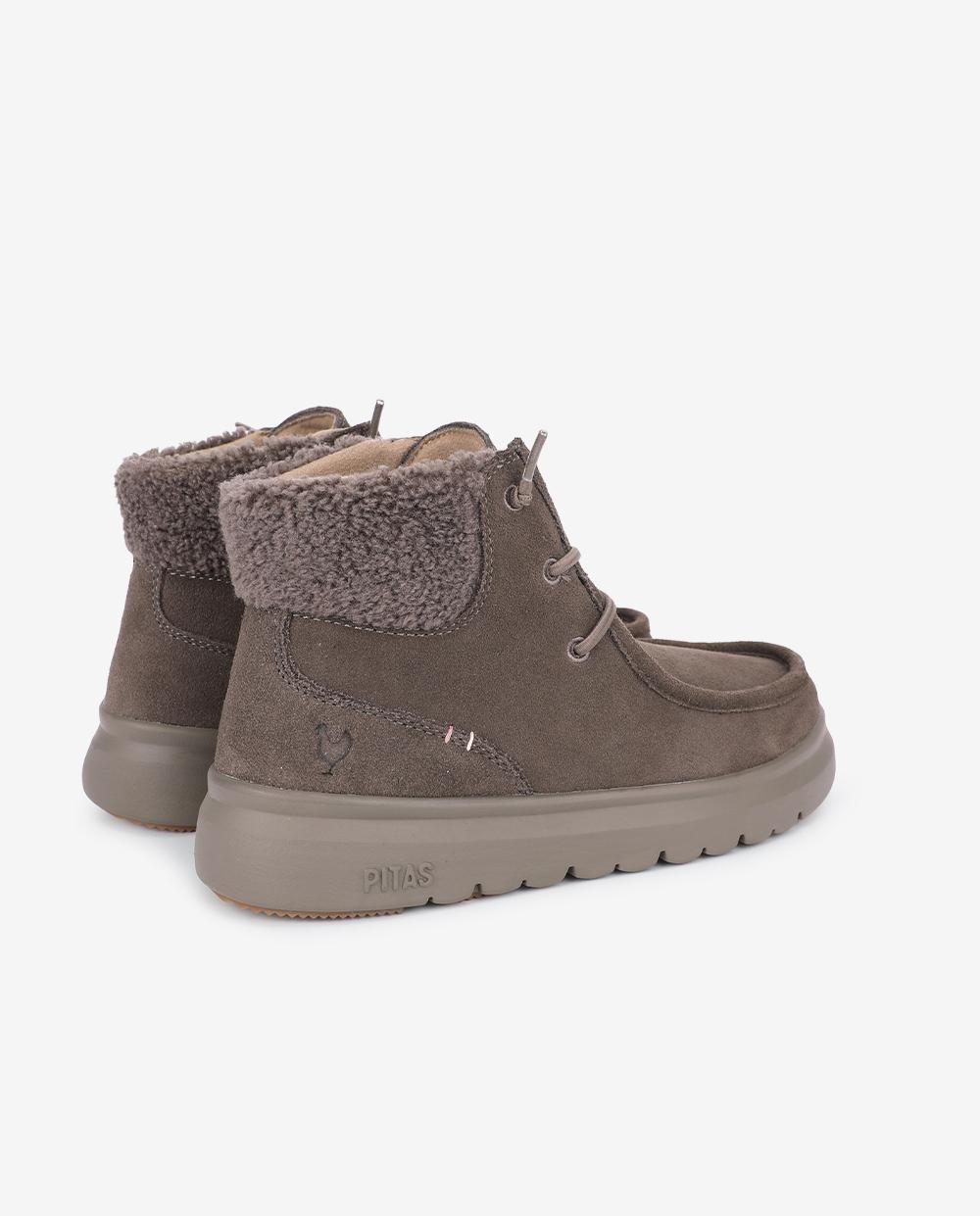 Bota wallabi de piel antideslizante con easy on - Walk In Pitas - Gris claro Gris claro-2