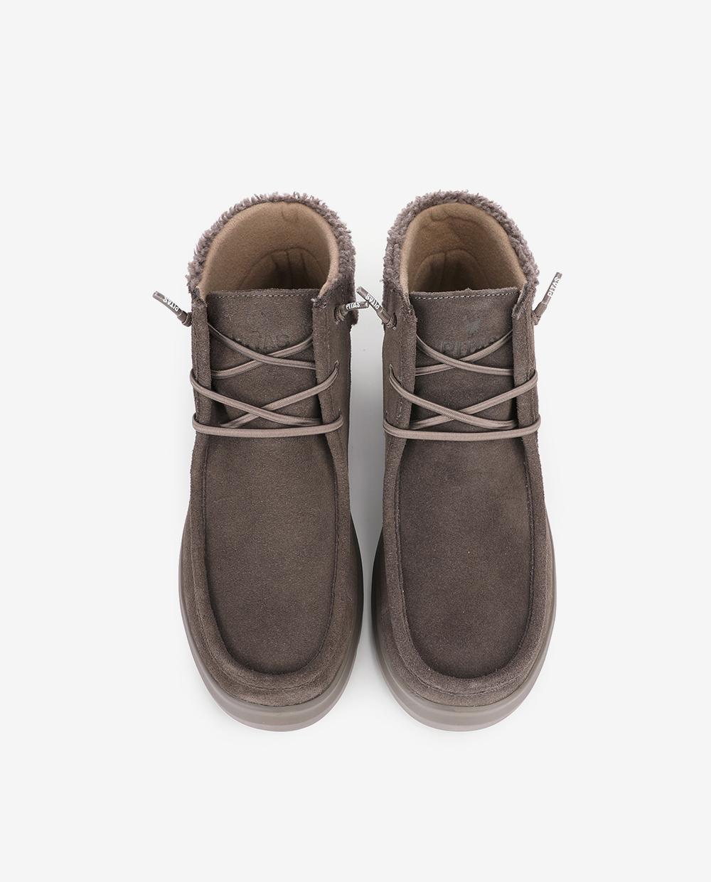 Bota wallabi de piel antideslizante con easy on - Walk In Pitas - Gris claro Gris claro-4