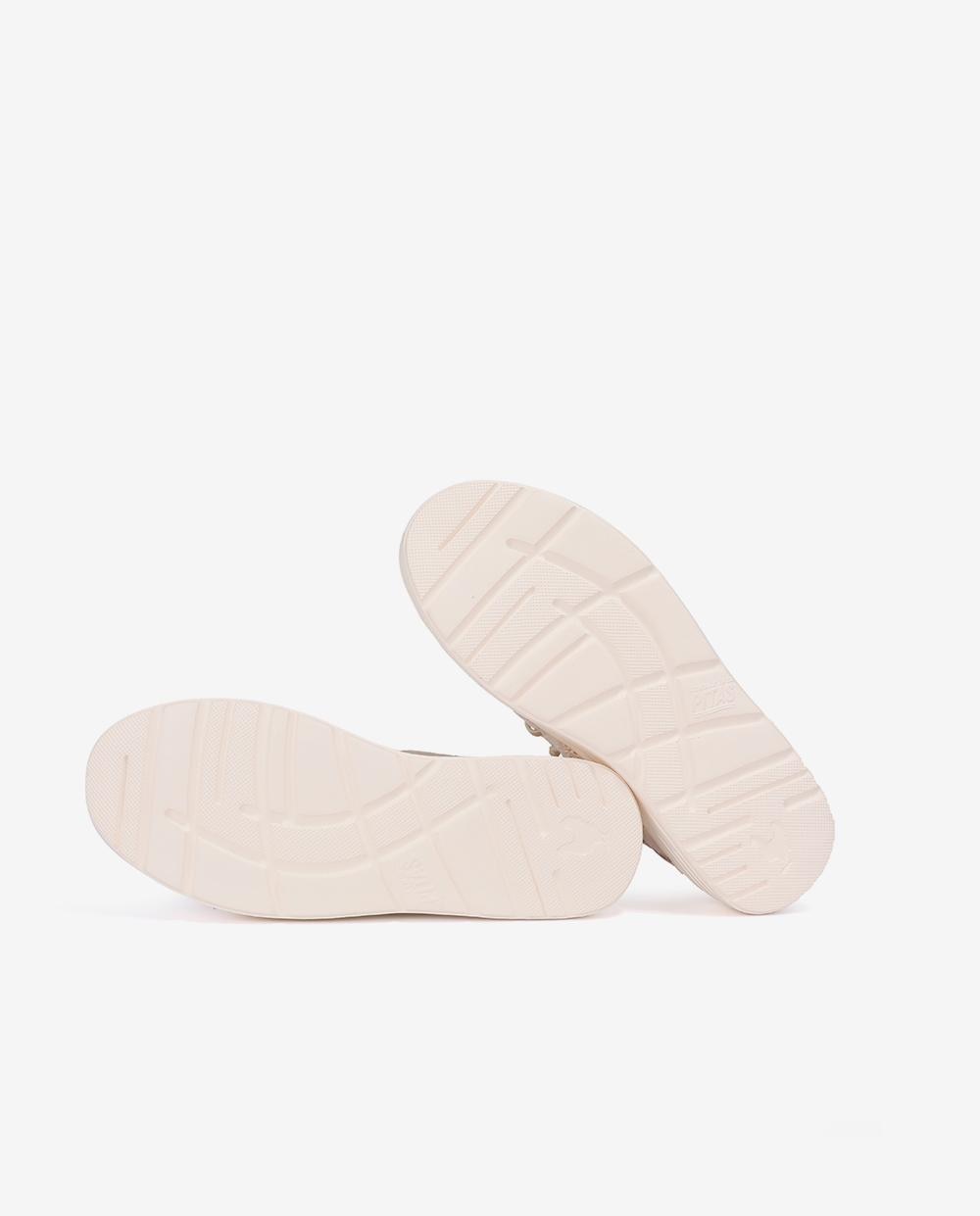 Zapatos planos confort de mujer tipo wallabi con bordado - Walk In Pitas - Beige Beige-5