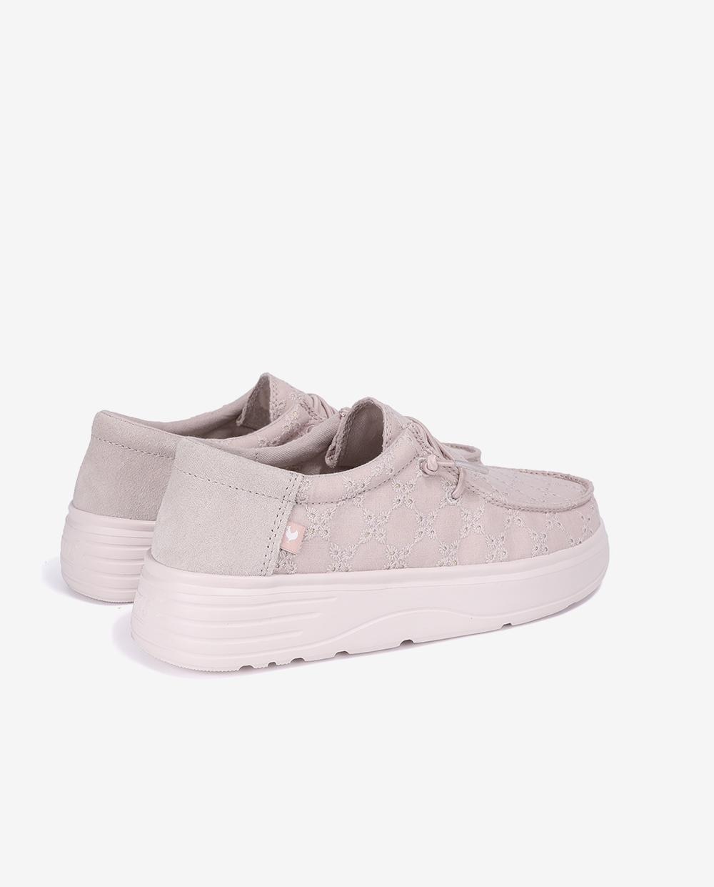Zapatos planos confort de mujer tipo wallabi con bordado - Walk In Pitas - Topo Topo-2