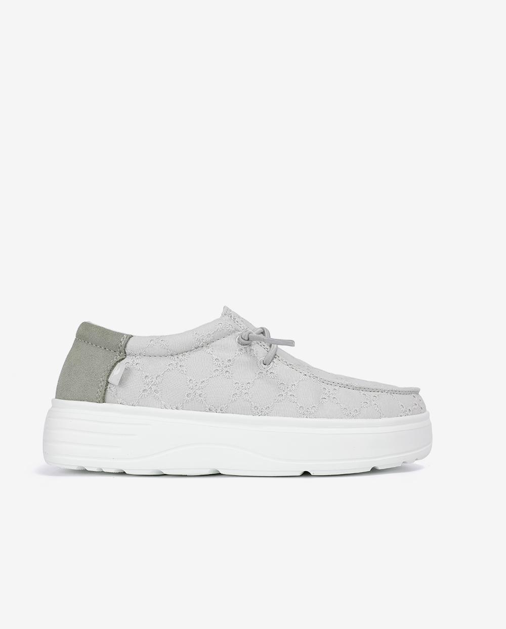 Zapatos planos confort de mujer tipo wallabi con bordado - Walk In Pitas - Verde Verde-1