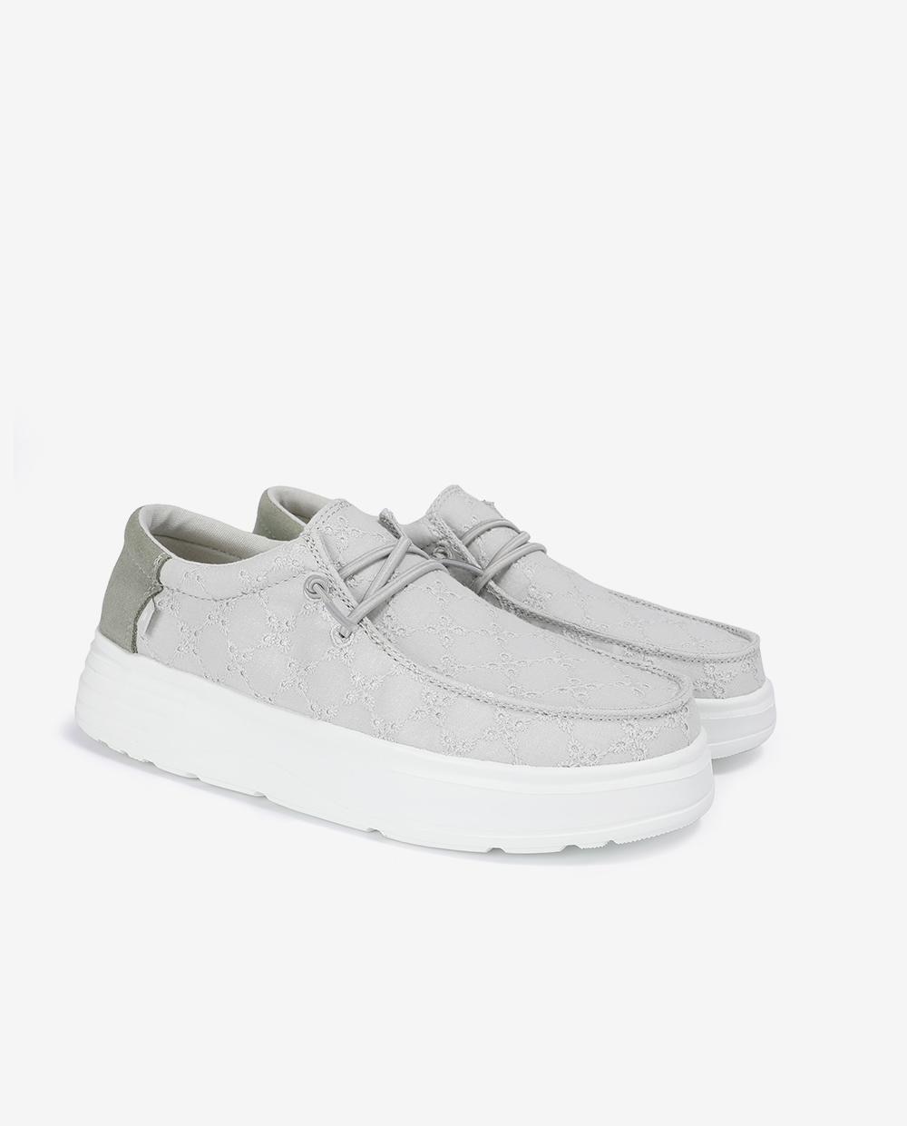 Zapatos planos confort de mujer tipo wallabi con bordado - Walk In Pitas - Verde Verde-3