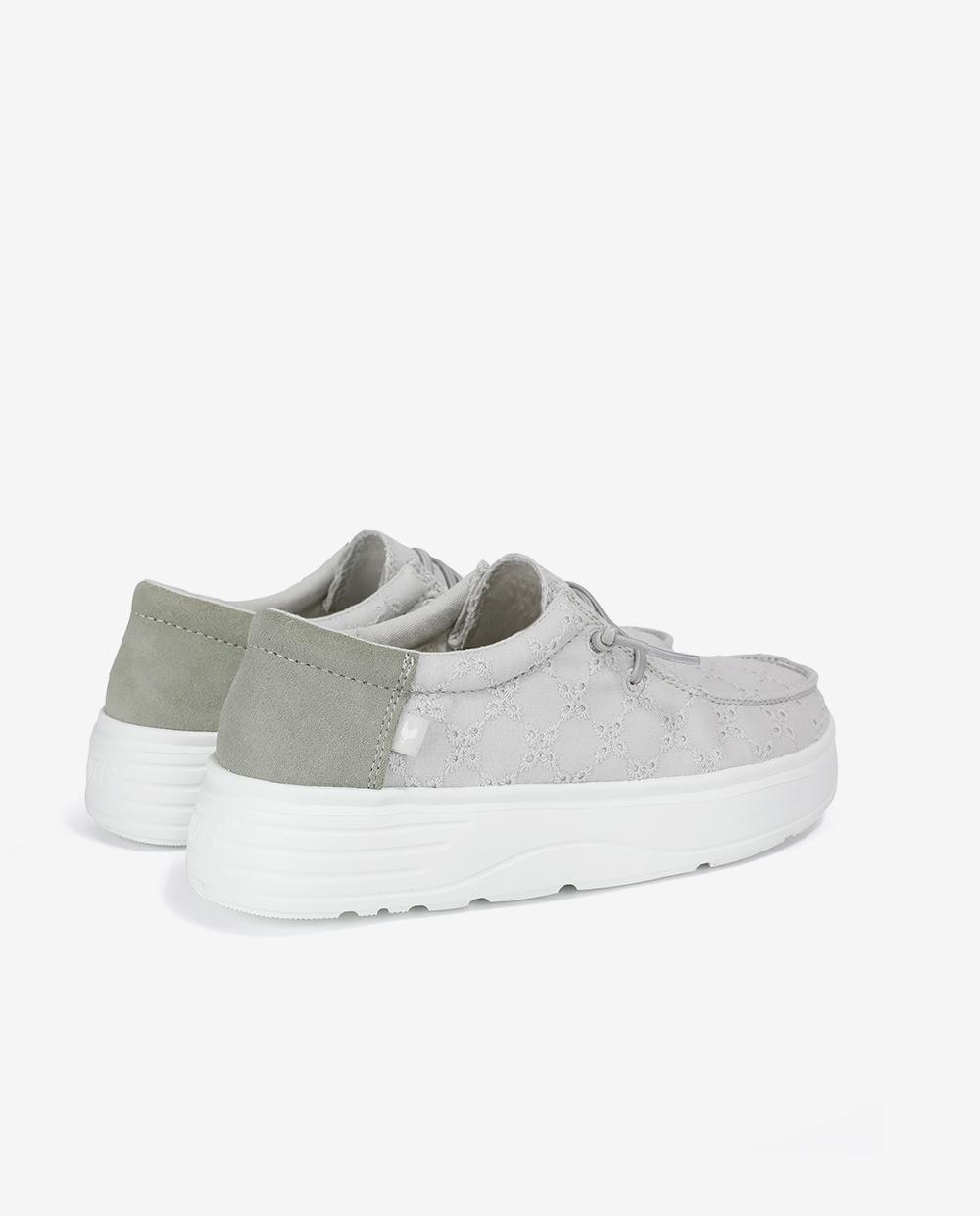 Zapatos planos confort de mujer tipo wallabi con bordado - Walk In Pitas - Verde Verde-2