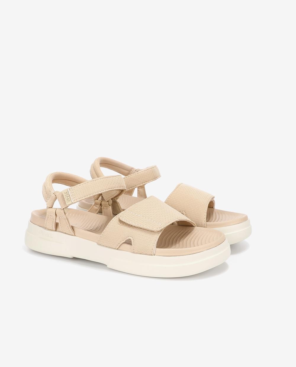 Sandalias planas de mujer ligeras y flexibles - Walk In Pitas - Arena Arena-3
