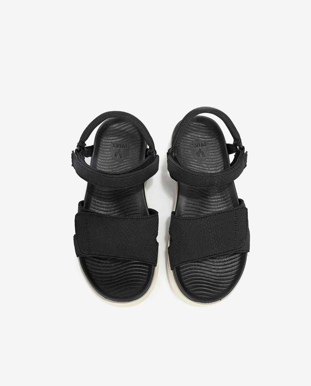 Sandalias planas de mujer ligeras y flexibles - Walk In Pitas - Negro Negro-4