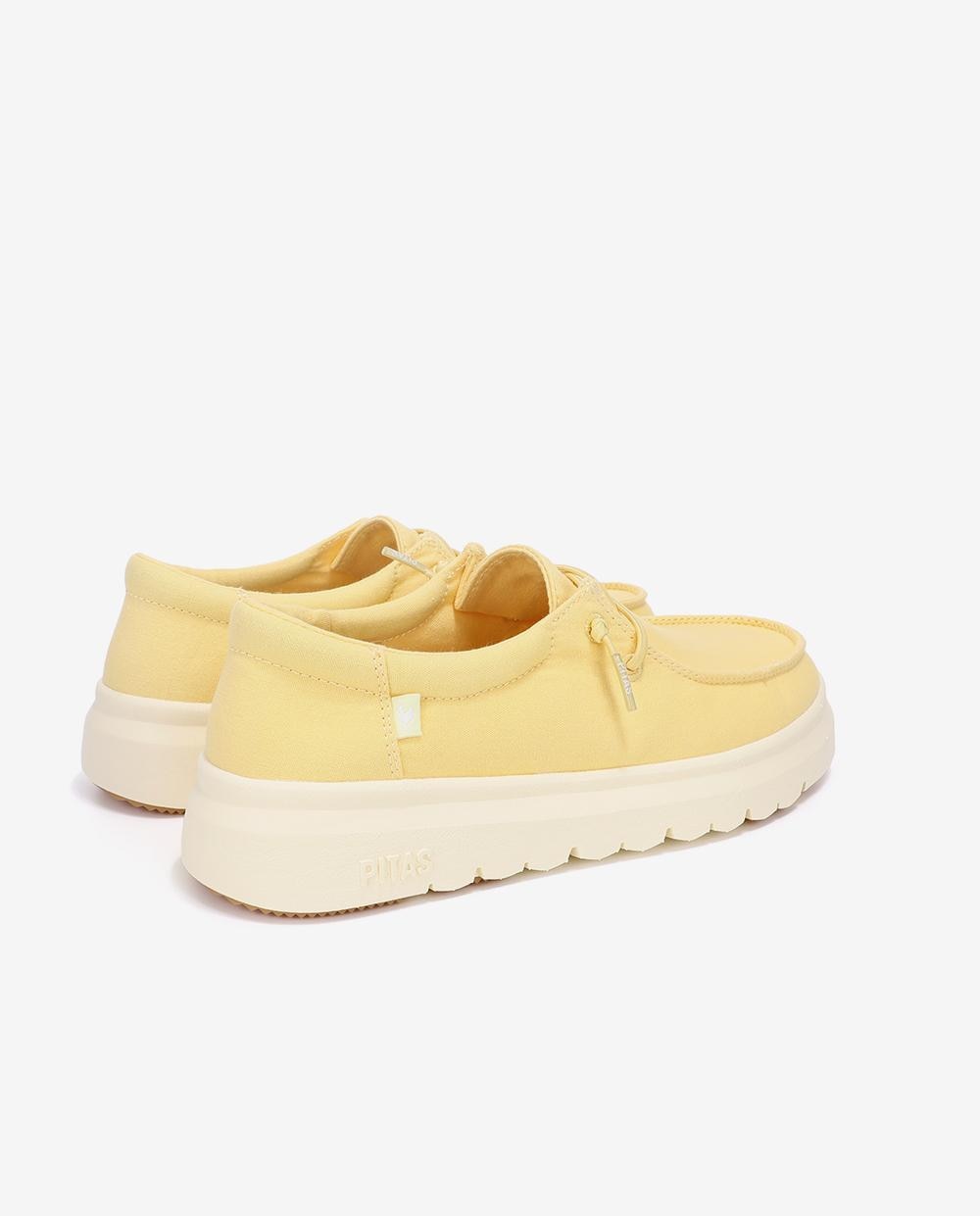 Zapatos planos confort de mujer tipo wallabi suela track - Walk In Pitas - Amarillo Amarillo-2