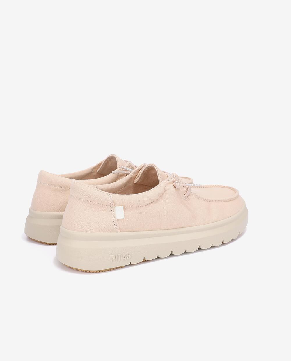 Zapatos planos confort de mujer tipo wallabi suela track - Walk In Pitas - Beige Beige-2