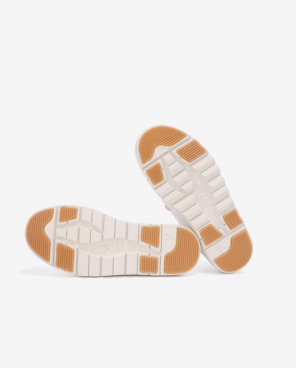 Zapatos planos confort de mujer tipo wallabi suela track - Walk In Pitas - Blanco Blanco-5