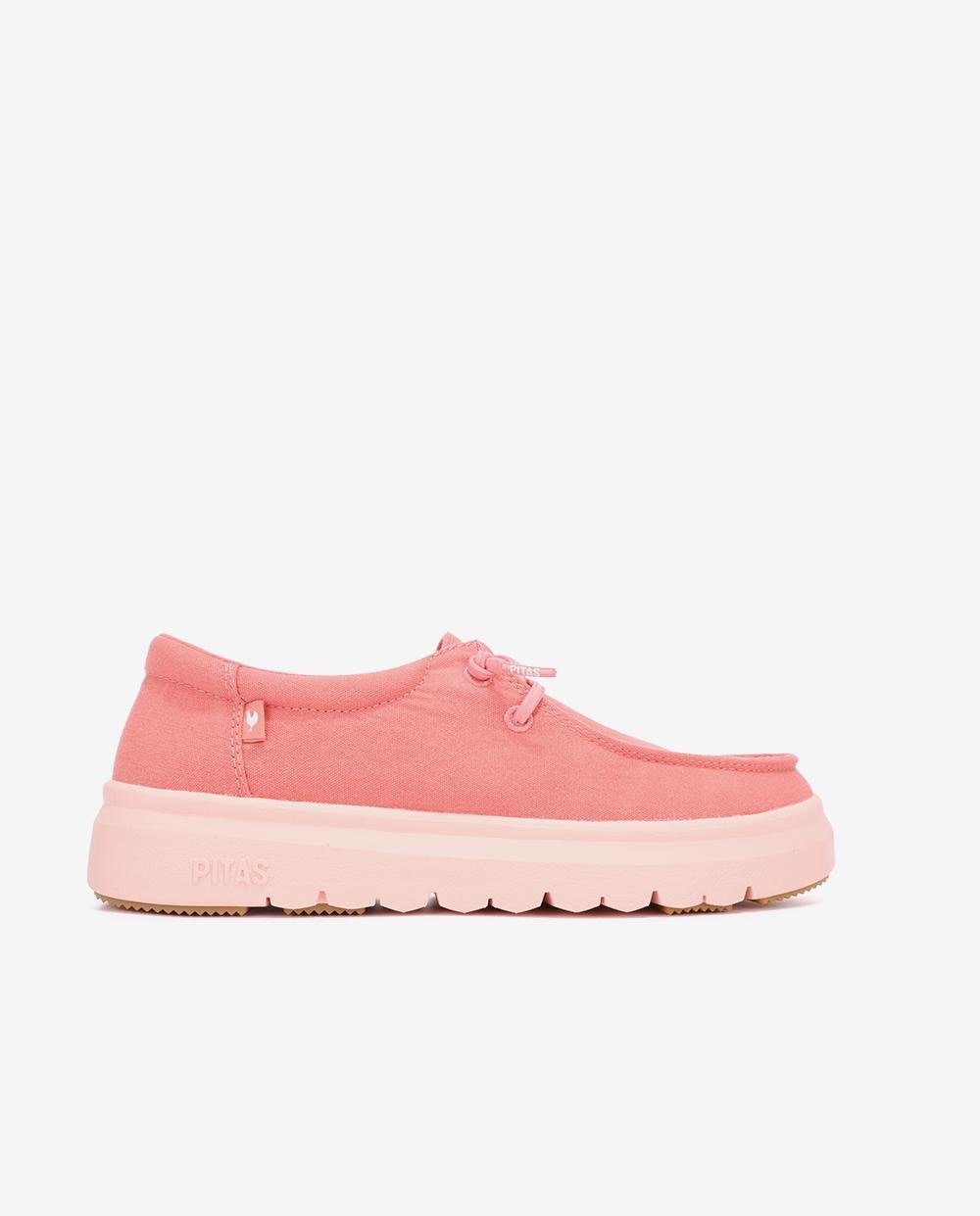 Zapatos planos confort de mujer tipo wallabi suela track - Walk In Pitas - Coral Coral-1