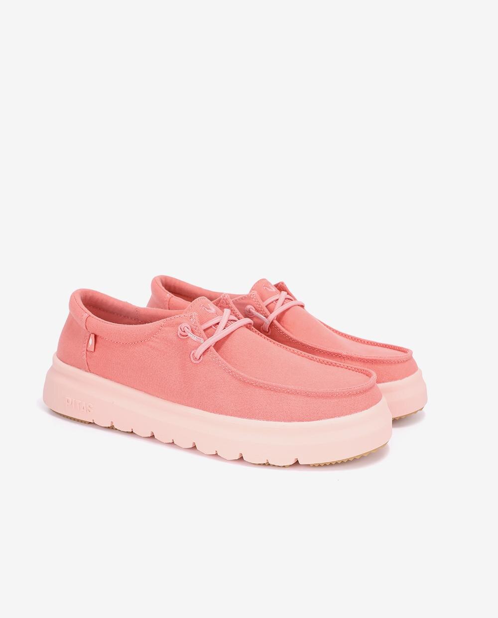 Zapatos planos confort de mujer tipo wallabi suela track - Walk In Pitas - Coral Coral-3