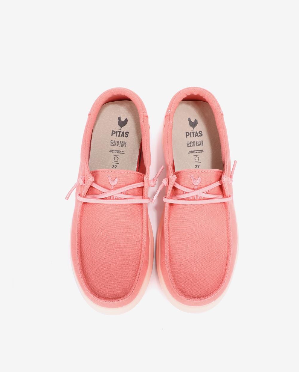 Zapatos planos confort de mujer tipo wallabi suela track - Walk In Pitas - Coral Coral-4