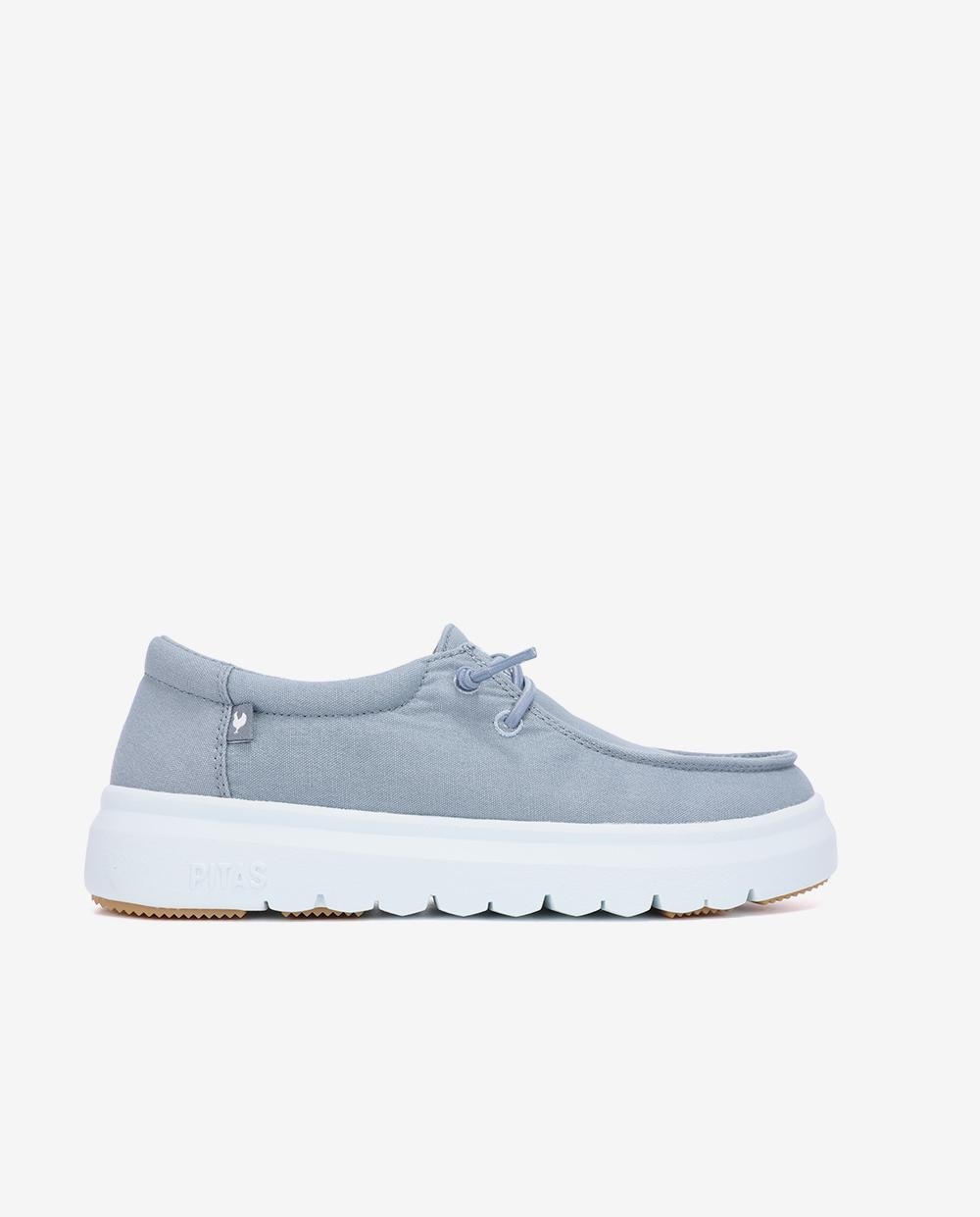 Zapatos planos confort de mujer tipo wallabi suela track - Walk In Pitas - Azul denim Azul denim-1