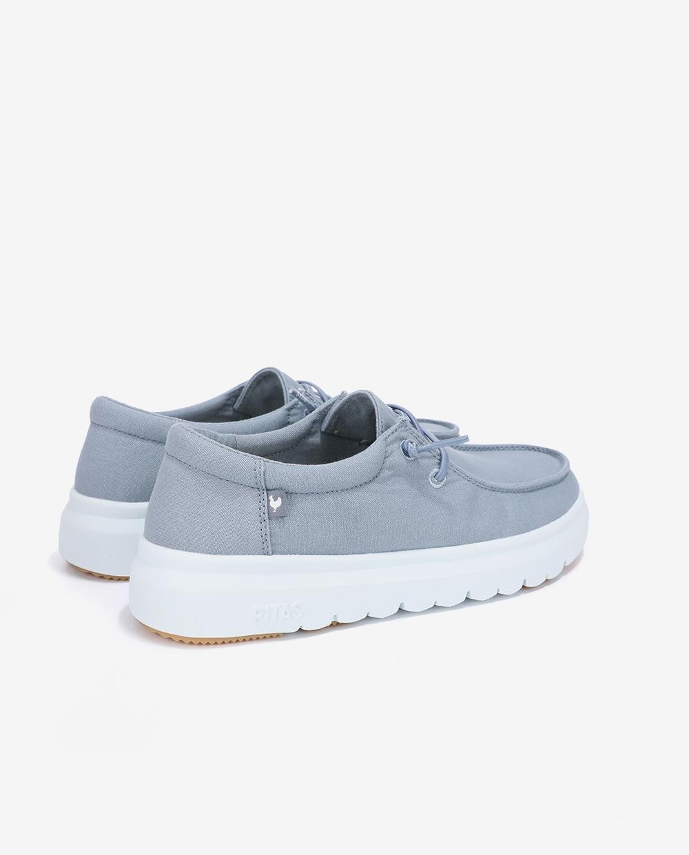 Zapatos planos confort de mujer tipo wallabi suela track - Walk In Pitas - Azul denim Azul denim-2