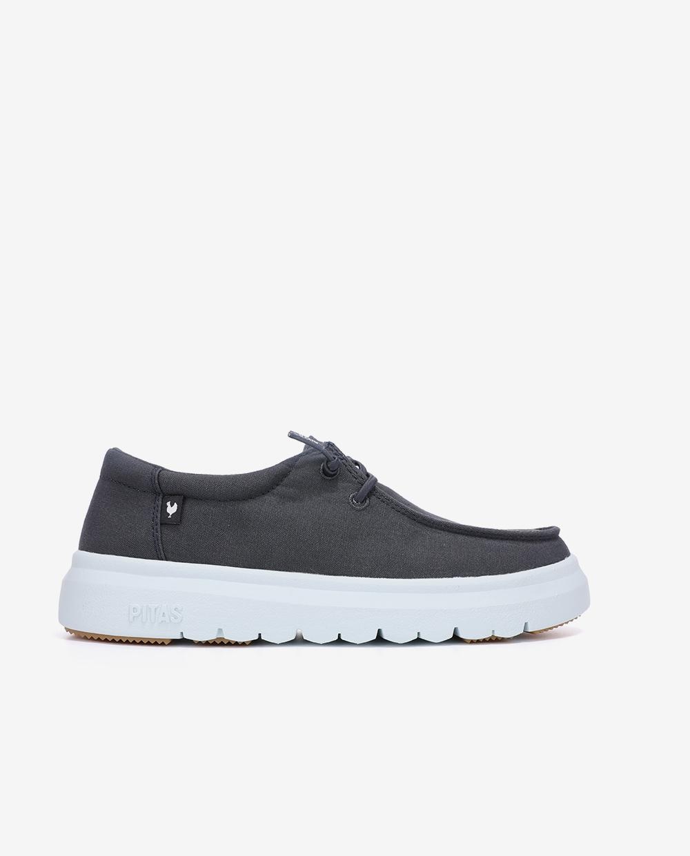 Zapatos planos confort de mujer tipo wallabi suela track - Walk In Pitas - Azul marino Azul marino-1