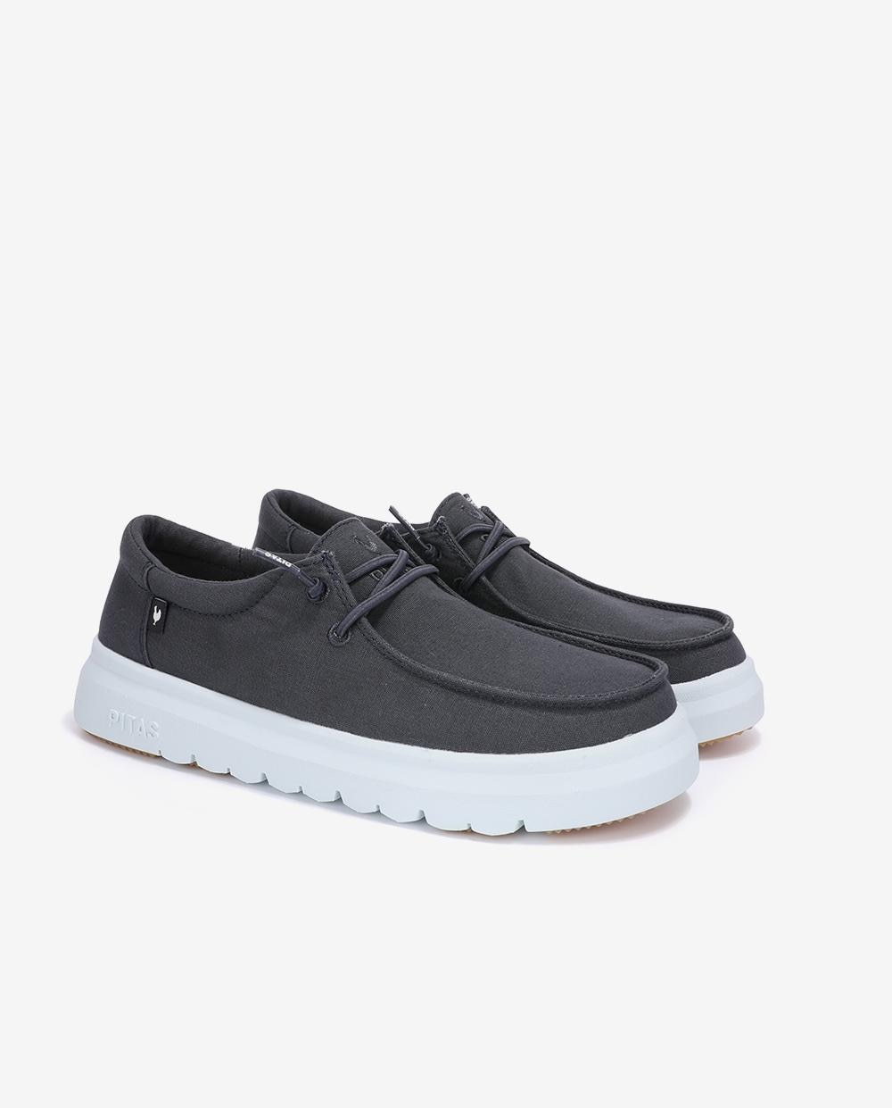 Zapatos planos confort de mujer tipo wallabi suela track - Walk In Pitas - Azul marino Azul marino-3