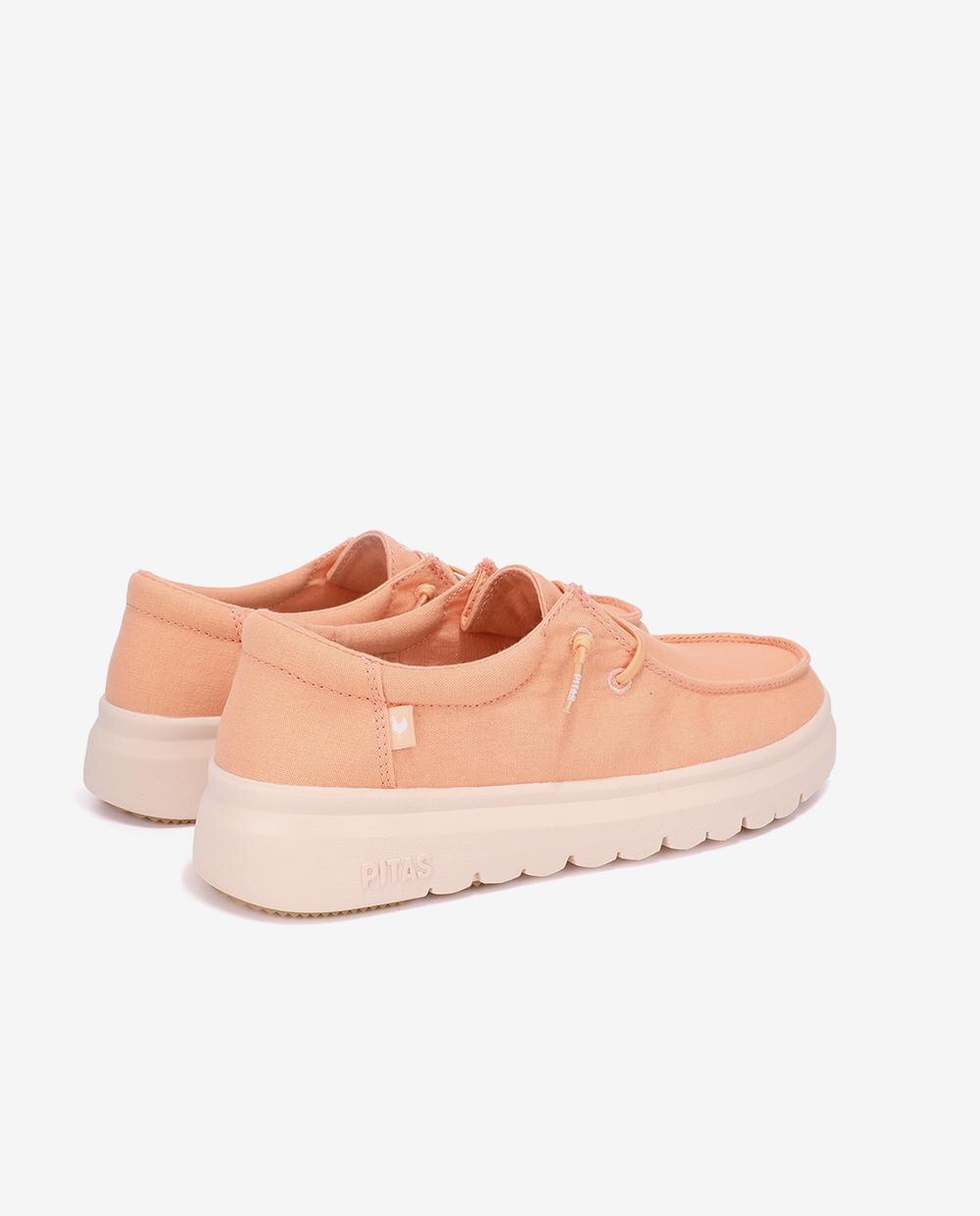 Zapatos planos confort de mujer tipo wallabi suela track - Walk In Pitas - Naranja Naranja-2