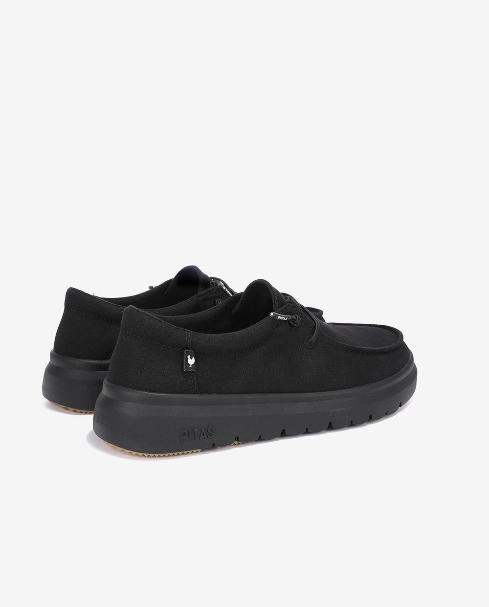 Zapatos planos confort de mujer tipo wallabi suela track - Walk In Pitas - Negro Negro-2