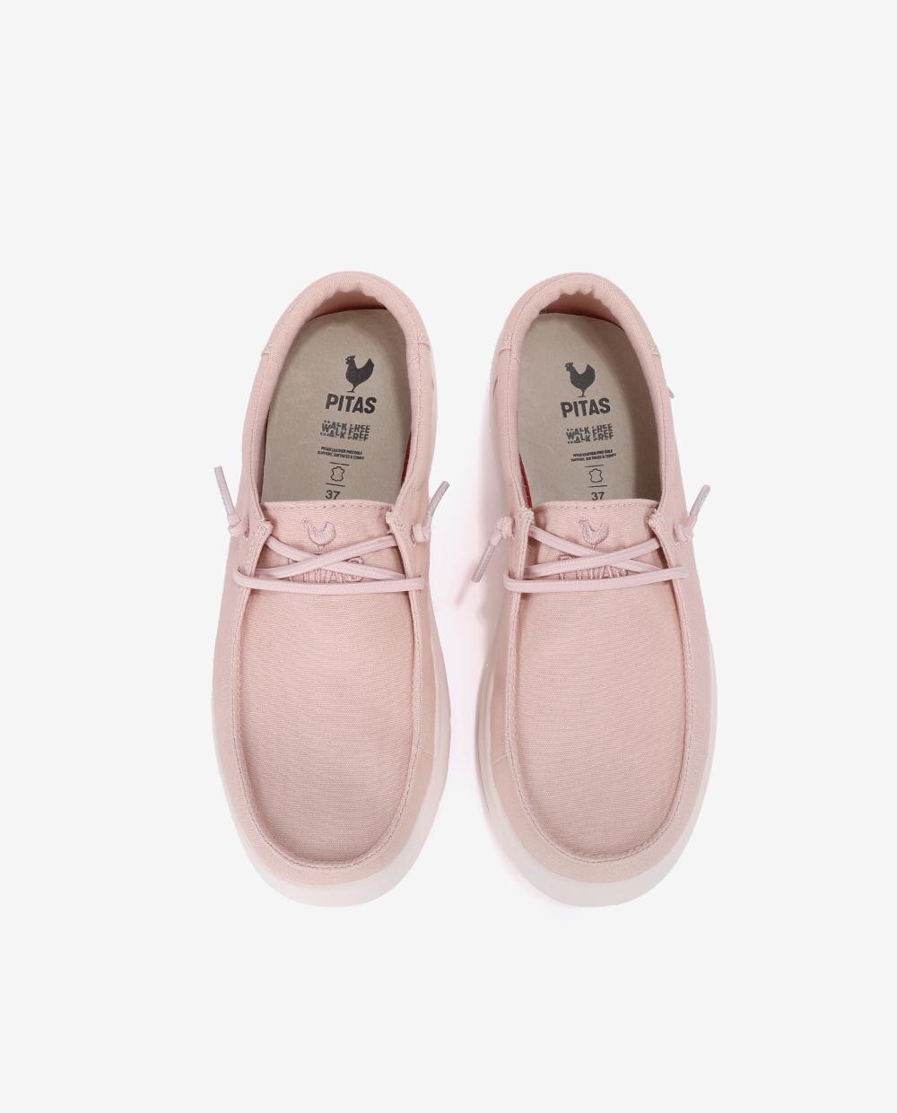 Zapatos planos confort de mujer tipo wallabi suela track - Walk In Pitas - Rosa pastel Rosa pastel-4