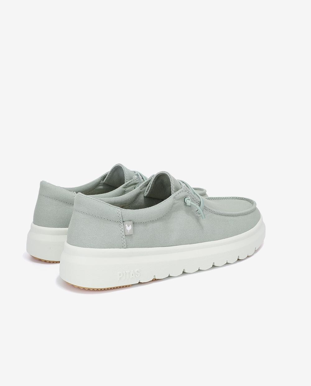 Zapatos planos confort de mujer tipo wallabi suela track - Walk In Pitas - Verde grisáceo Verde grisáceo-2
