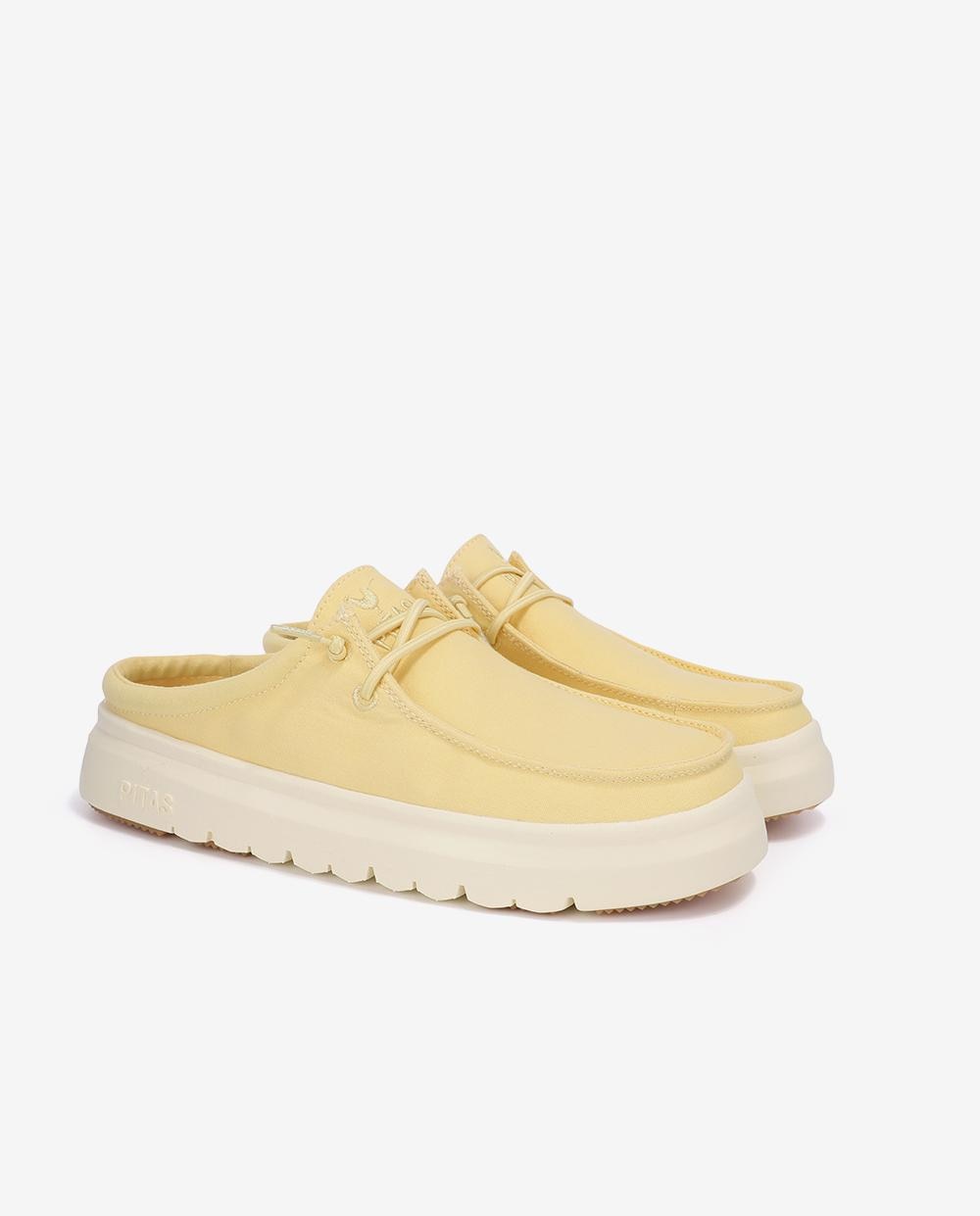 Zueco estilo Wallabi en corte de textil 100% algodón. - Walk In Pitas - Amarillo Amarillo-3