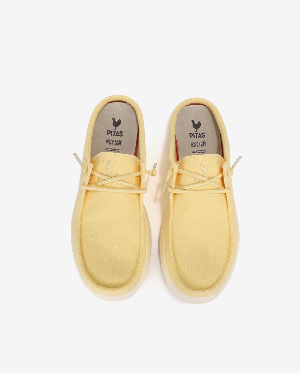 Zueco estilo Wallabi en corte de textil 100% algodón. - Walk In Pitas - Amarillo Amarillo-4