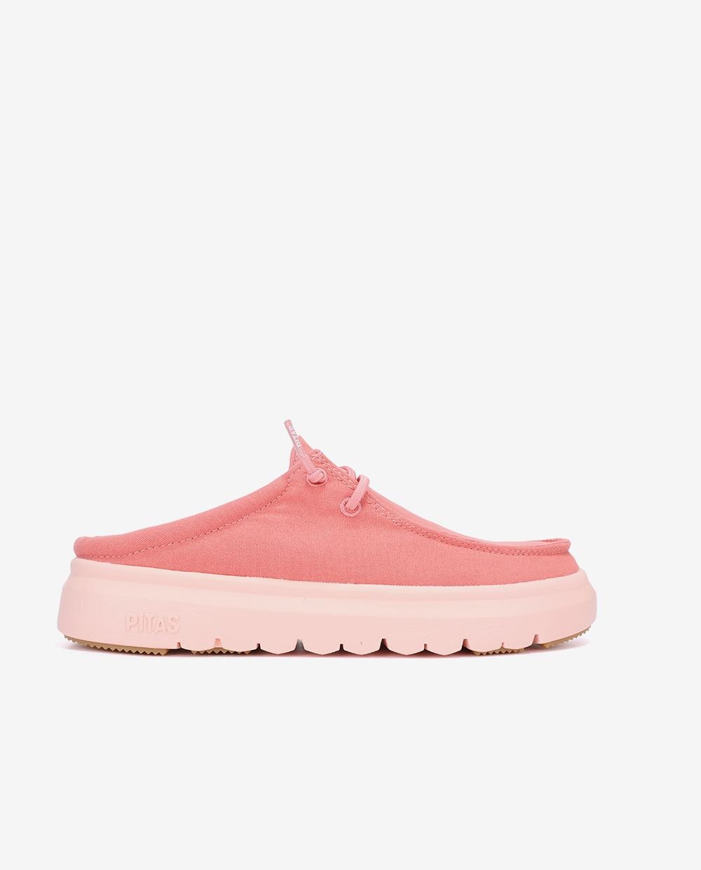 Imagen 0 de Zuecos planos de mujer en textil con suela track Coral