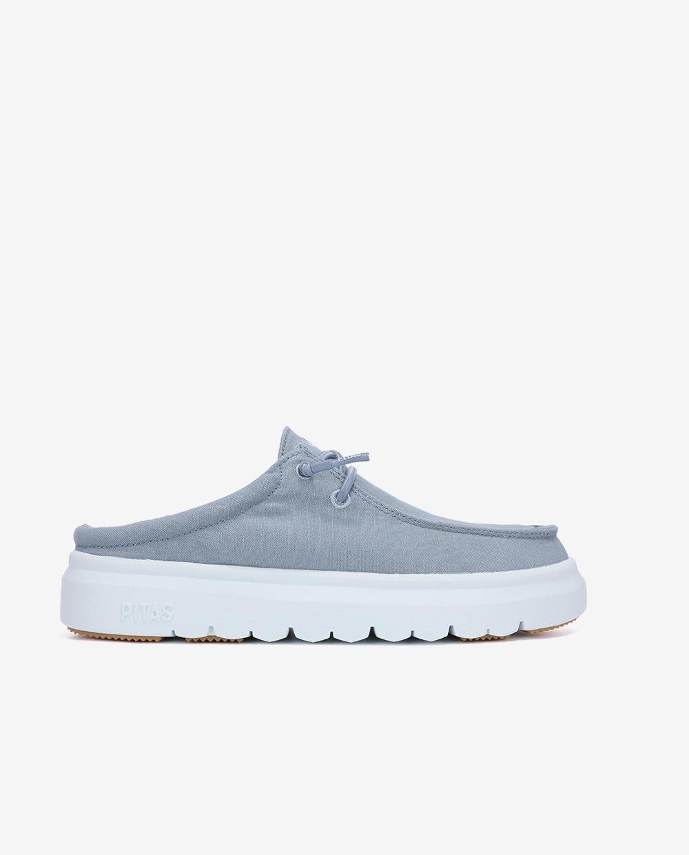 Zueco estilo Wallabi en corte de textil 100% algodón. - Walk In Pitas - Azul denim Azul denim-1