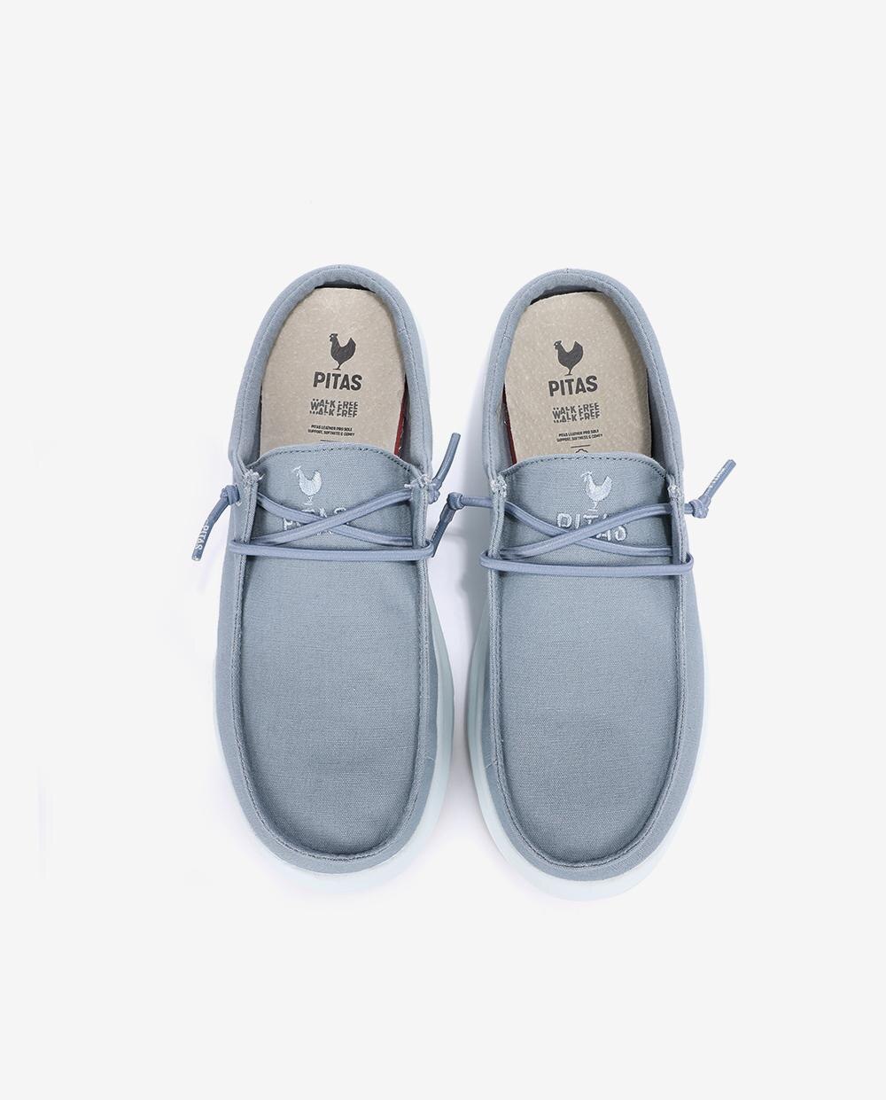 Zueco estilo Wallabi en corte de textil 100% algodón. - Walk In Pitas - Azul denim Azul denim-4