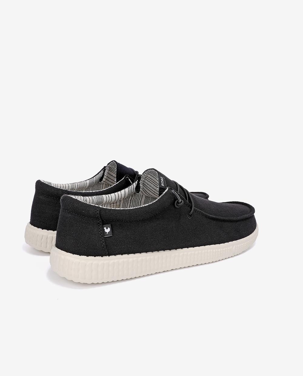 Zapatos cómodos de hombre tipo wallabi en algodón y lino - Walk In Pitas - Negro Negro-2