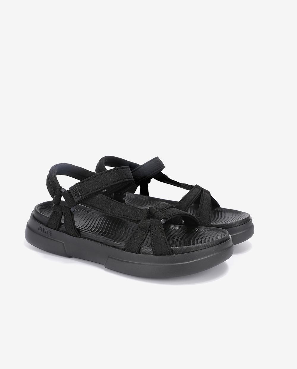 Sandalias planas de mujer ultraligeras y flexibles - Walk In Pitas - Negro Negro-3