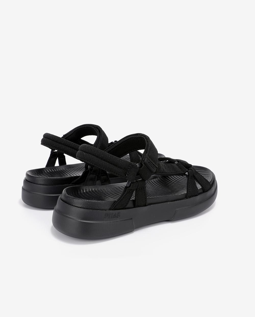 Sandalias planas de mujer ultraligeras y flexibles - Walk In Pitas - Negro Negro-2